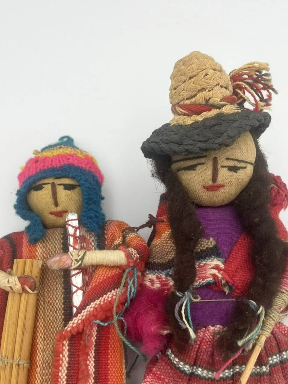 10” Inch Handmade Peruvian Cloth Dolls – Traditional Dress - Man / Woman